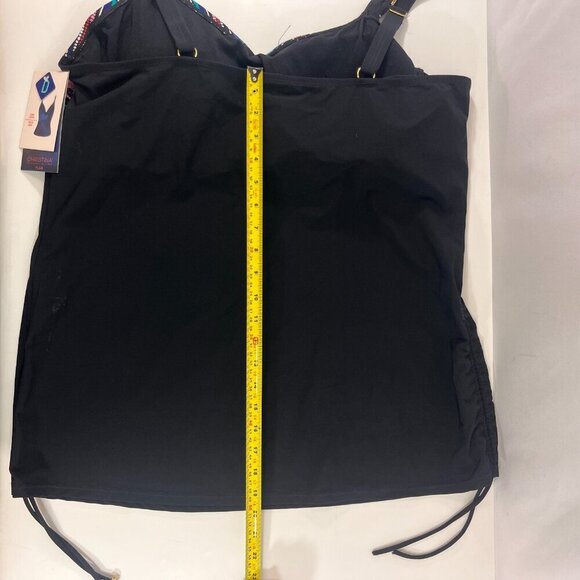 Christina Swimwear Tankini Bathing Suit Top Women Plus 3XD Black Floral Long NWT - Picture 10 of 10